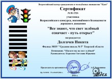 Призёры Всероссийского конкурса, посвящённого безопасности дорожного движения